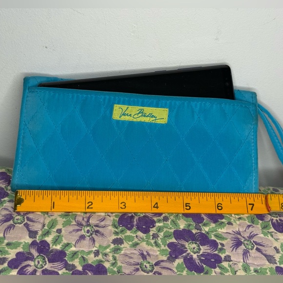 Vera Bradley Quilted Turquoise Shoulder Bag and Wristlet Wallet Phone Purse. - Picture 16 of 16